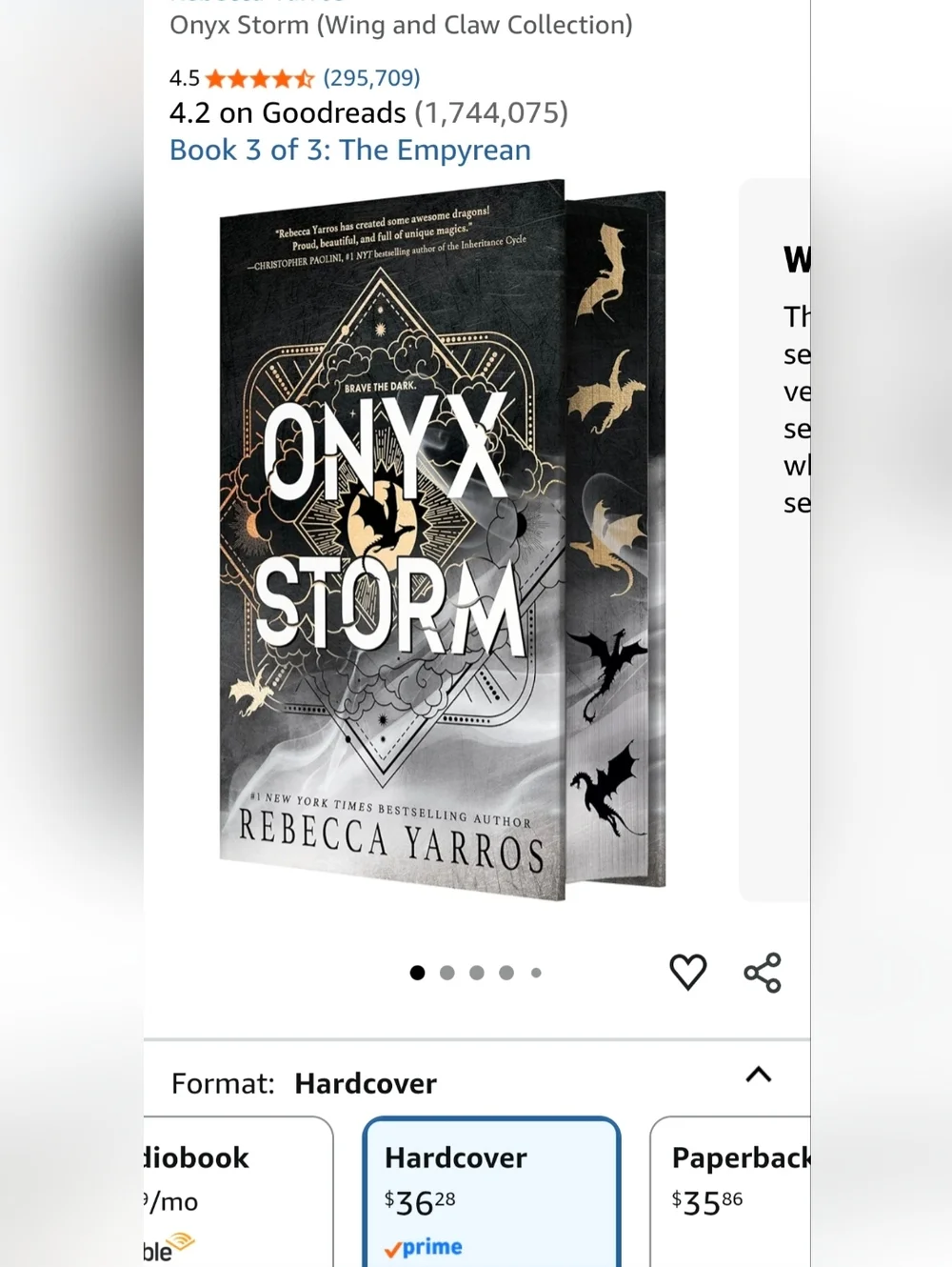 Rebecca Yarros The Empyrean series - Trilogy Books (hard Cover) - Picture 3 of 11